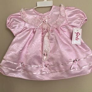 Girl’s Original size 18 months dress with pink bloomers, white lace headband